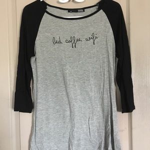Bed Coffee Wifi Baseball Tee